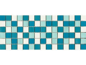 Mosaico Ceramica Lagoon 20X50 Lucido Bianco/Blu