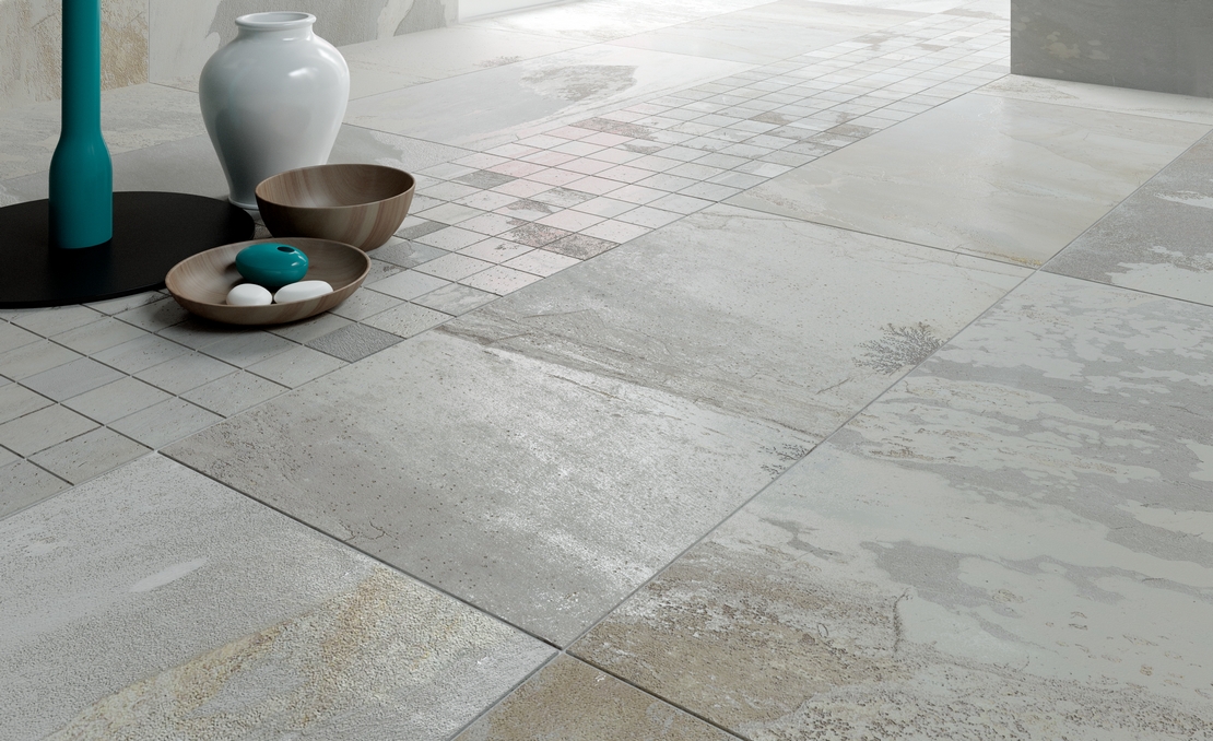 Salle de bains moderne minimaliste effet pierre grise. - Inspirations Iperceramica
