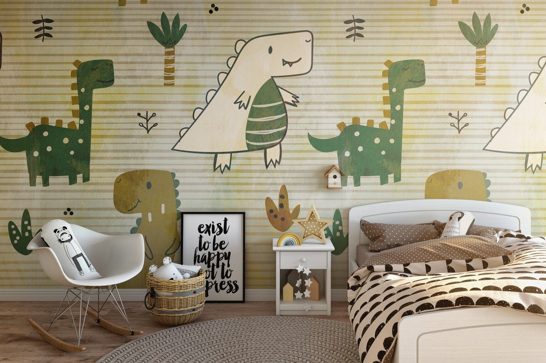 Chambre à coucher moderne et classique avec papier peint coloré. - Inspirations Iperceramica