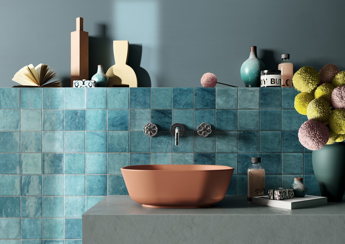 Farbiges Vintage-Bad - Inspirationen Iperceramica