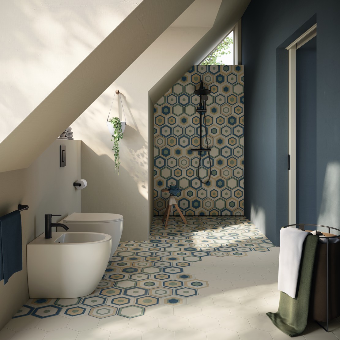 Kleines modernes Bad mit Dusche - Inspirationen Iperceramica