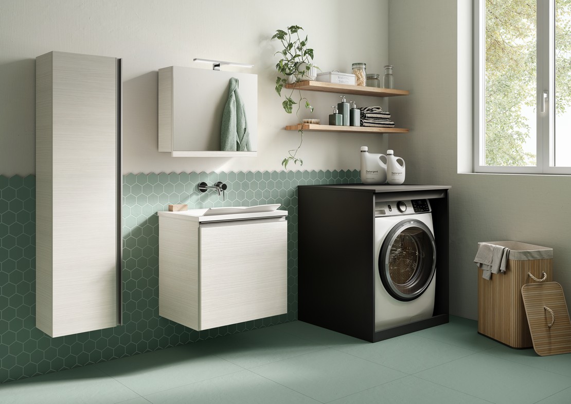 Gefärbtes Waschküche Bad, Wandverkleidung Mosaik grün - Inspirationen Iperceramica