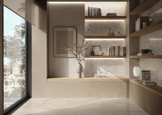 Entrée moderne et élégante tons de beige