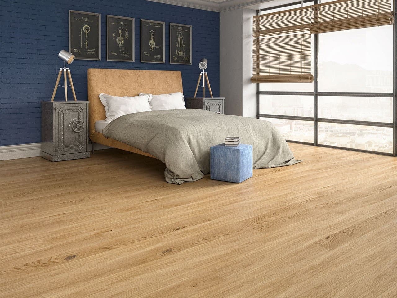 Parquet contrecollé en chêne brossé naturel - Jeans Plank 4 Natural