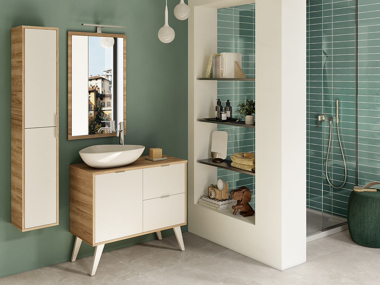 Bagno Bianco e Legno