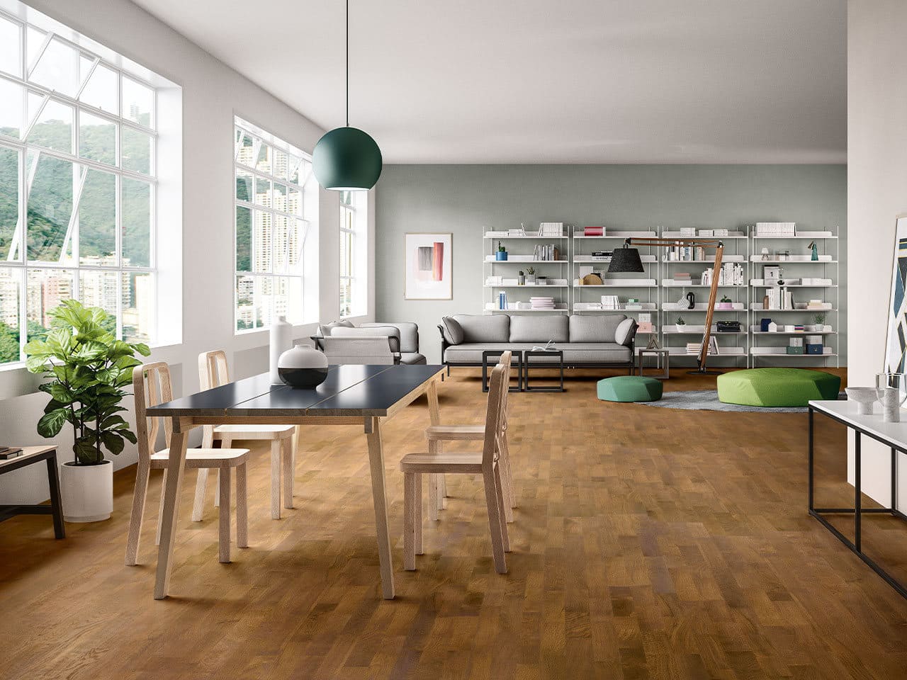 Parquet chêne brossé vernis mat