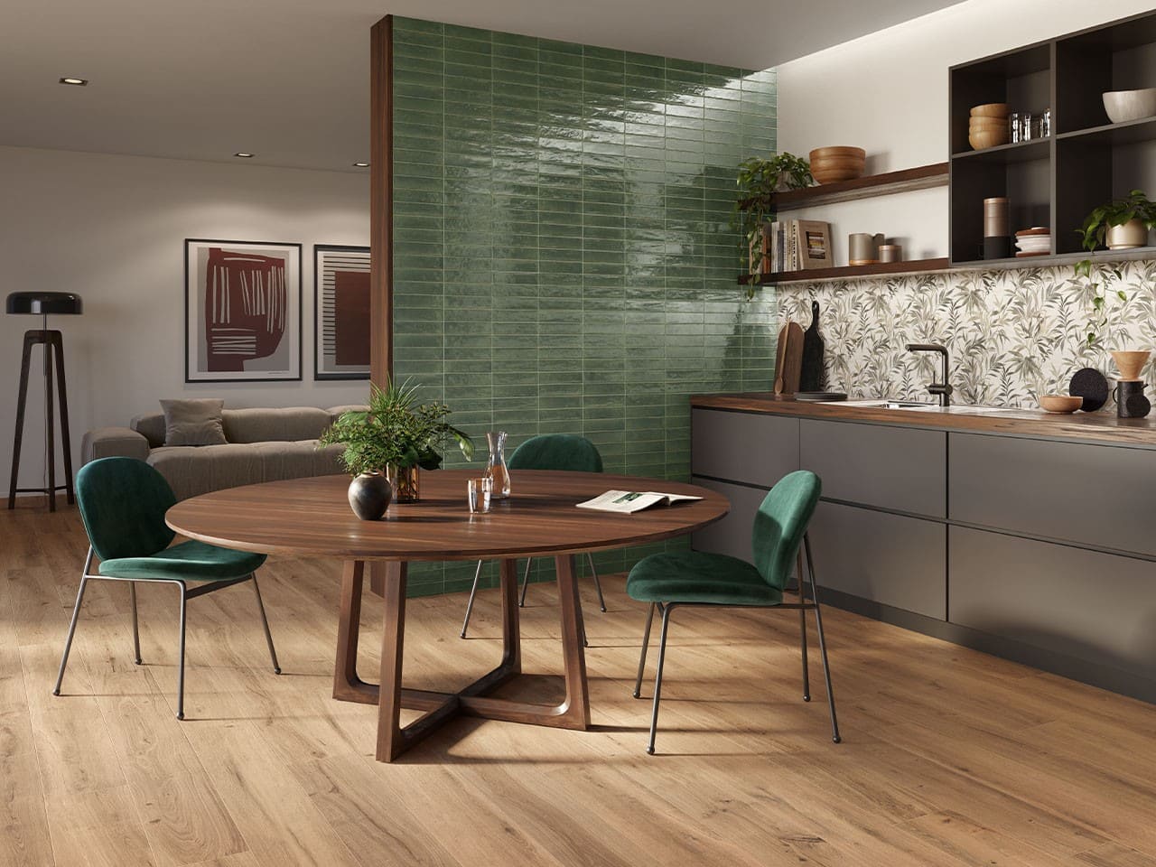 Carrelage cuisine uniquement en bande : tendances et matériaux