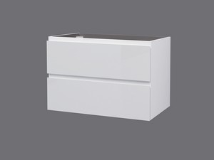 MAREA Waschbeckenunterbau Br.80xTi.38 cm mit 2 Schubladen Weiß glänzend