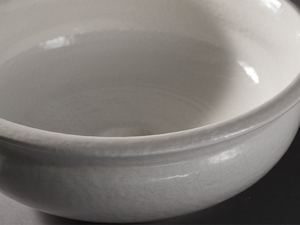 Lavabo da Appoggio Etrusco Craquele' Cm. Ø41Xh15,5 in Ceramica Marmorizzato Bianco