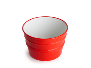 Hänge-/Aufsatzwaschbecken Bacile Ø46,5 cm H30 aus glänzender roter Keramik