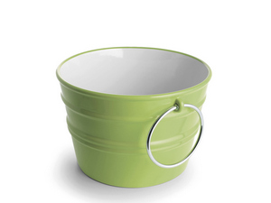 Hänge-/Aufsatzwaschbecken Bacile Ø46,5 cm H30 mit Ringen aus glänzender grüner Keramik
