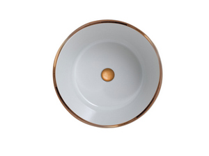 Hänge-/Aufsatzwaschbecken Bacile Ø46,5 cm H30 aus glänzender kupferroter Keramik
