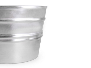 Hänge-/Aufsatzwaschbecken Bacile Ø46,5 cm H30 aus glänzender Keramik in satiniertem Silber