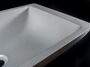 Lavabo da Appoggio Piscina cm 58,5X33,5 H12 in Resina e Cemento Grigio