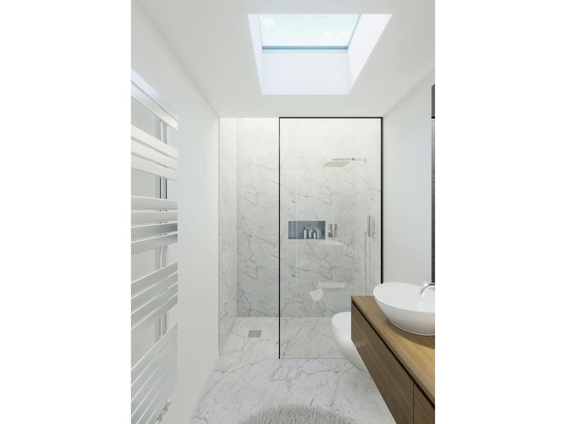 On Top PVC White 80X80 Fixed Roof Window - Iperceramica-mt