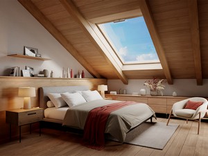 Roto Q Natural Wood Roof Window 55X98 Manual Opening