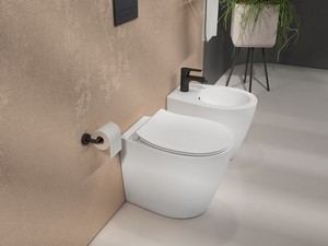 Bidet à poser Sentimenti Neo 52x36 cm adossé au mur blanc mat