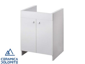 RENO 61X50 cm WASHSTAND CABINET WITH 2 DOORS AND DOLOMITE REVINE WASHBASIN IN WHITE CERAMIC