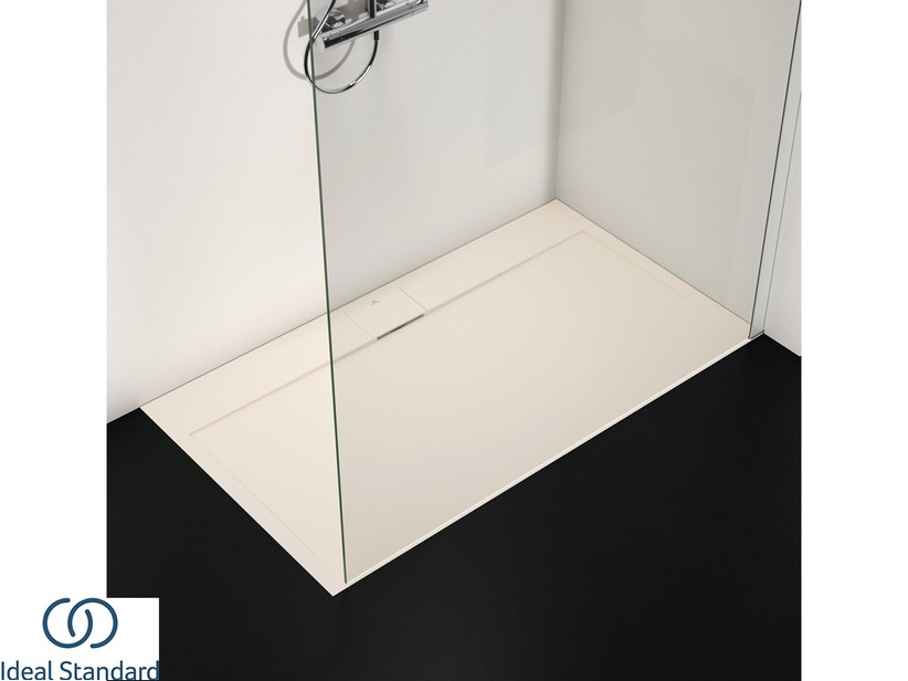Ideal Standard Ultra Flat S I.life Duschwanne 120x90 Cm – Harz, Rutschfest, Matt Schwarz – Mit Verstecktem Ablauf