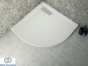 Receveur de douche Ideal Standard® Ultra Flat New semi-circulaire 80x80 cm blanc soie mat