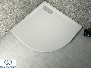 Receveur de douche Ideal Standard® Ultra Flat New semi-circulaire 90x90 cm blanc soie mat