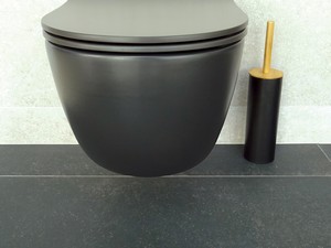Porte-balai wc Adonis 9x39 cm acier noir/bois
