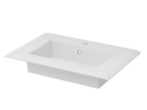 LUX L70 CM WALL-MOUNTED BATHROOM CABINET WITH 2 DRAWERS AND UNITOP RESIN WASHBASIN - MATT GREEN FINISH