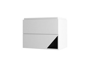 LUX L70 CM WALL-MOUNTED BATHROOM CABINET WITH 2 DRAWERS AND UNITOP RESIN WASHBASIN - MATT WHITE FINISH