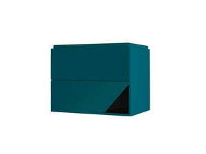 Hängebadmöbel LUX L70 cm mit 2 Schubladen und Unitop-Waschbecken aus Harz – Ausführung Petrolblau matt