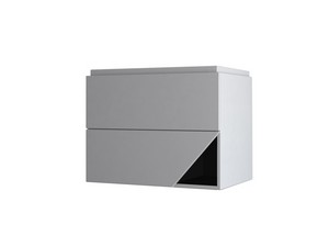 LUX L70 CM WALL-MOUNTED BATHROOM CABINET WITH 2 DRAWERS AND UNITOP RESIN WASHBASIN - CLOUD GREY FINISH