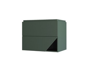 Hängebadmöbel LUX L70 cm mit 2 Schubladen und Unitop-Waschbecken aus Harz – Ausführung Grün matt