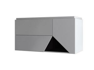 LUX L106 CM WALL-MOUNTED BATHROOM CABINET WITH 2 DRAWERS, 1 DOOR AND UNITOP RESIN WASHBASIN - CLOUD GREY FINISH