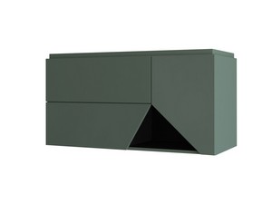Hängebadmöbel LUX L106 cm mit 2 Schubladen, 1 Tür und Unitop-Waschbecken aus Harz – Ausführung Grün matt