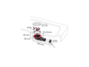 Piletta Doccia SLIM+ Ø90 mm con Calotta ABS Cromo