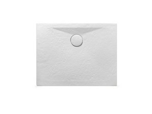 Receveur de douche Appia rectangulaire 90x70 en céramique effet pierre blanc craie mat