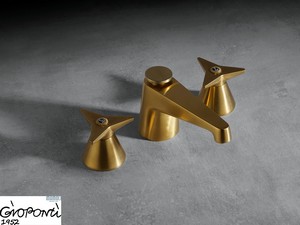 GIO' PONTI 3-HOLE BASIN MIXER WITH DRAIN BRUSHED BRASS