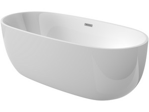 Freistehende Badewanne mit Füßen Alpinia cm 170x80x58 Weiß glänzend