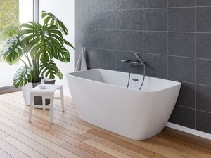 Freistehende Badewanne mit Füßen Anemon cm 170x78x58 Weiß glänzend