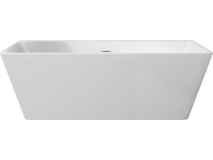 Wandbündige Badewanne mit Füßen Hiacynt cm 160x75x58 Weiß glänzend