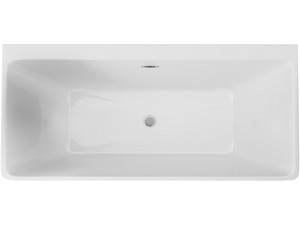 Wandbündige Badewanne mit Füßen Hiacynt cm 160x75x58 Weiß glänzend