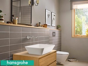 Miscelatore per Lavabo a Muro Hansgrohe® Rebris E con Bocca da 20,5 cm Cromo