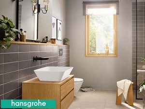 Aufputz-Waschtischarmatur Hansgrohe® Rebris E mit 20,5 cm Auslauf Schwarz matt