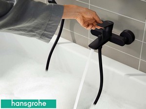 Aufputz-Einhebelarmatur für Badewanne Hansgrohe® Rebris E Schwarz Matt