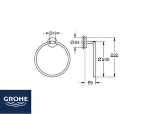 Grohe® Quickfix Start Towel Ring Chrome