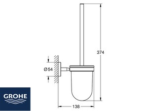 Grohe® Quickfix Start Chrome Toilet Brush Holder