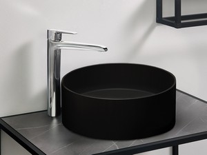 Lavabo da appoggio Silia Ø36 cm Granite Nero Assoluto