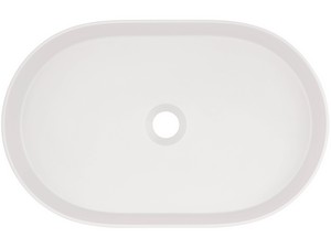 Lavabo da appoggio Silia 55x35 cm Granite Bianco Alabaster