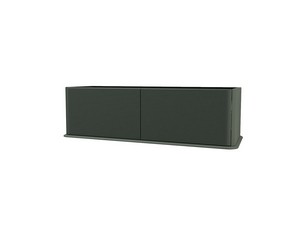 ATLAS BATHROOM CABINET L144 CM WALL-MOUNTED WITH 1 DRAWER AND UNITOP RESIN WASHBASIN - MATT GREEN FINISH