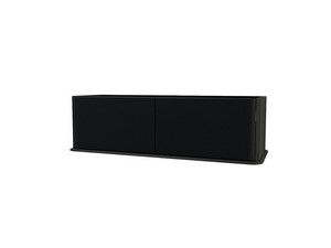 ATLAS BATHROOM CABINET L144 CM SUSPENDED WITH 1 DRAWER AND PATCH - MATT BLACK FINISH