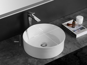 Lavabo da Appoggio Seveso 44x46 H15 in Ceramica Bianco Lucido